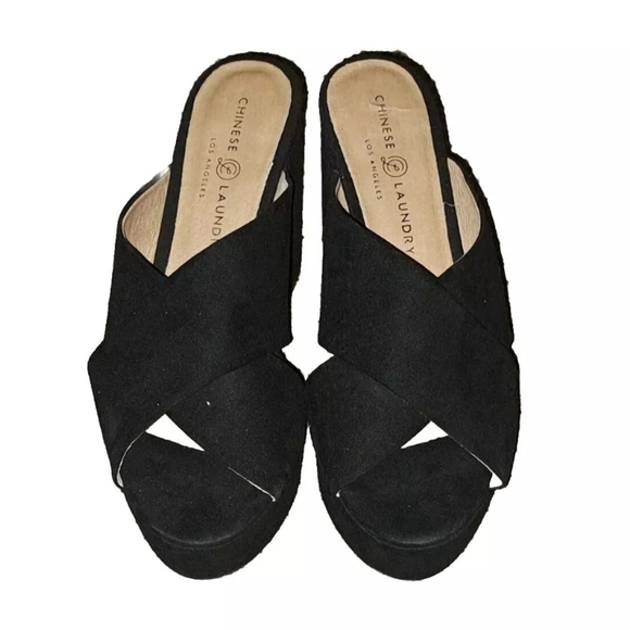 Chinese Laundry Black Chunky High Heels Size 8.5 SB6#8 - Picture 2 of 7